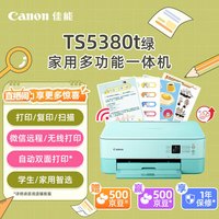 佳能 Canon）TS5380t-粉绿 无线家用彩色喷墨多功能照片一体机（打印/复印/扫描/自动双面 学生作业/照片）