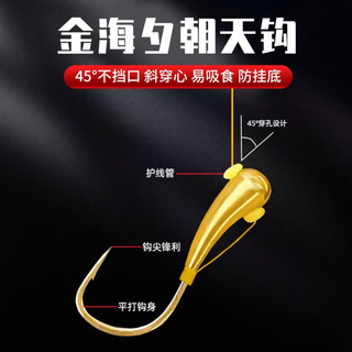  DiaoLongWang/钓龙王 手工调好漂 朝天钩线组+立漂+铜头钩+金海夕