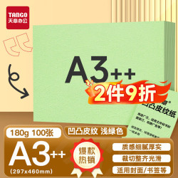 天章 A3++凹凸皮纹纸/压纹纸/封面纸/云彩纸 浅绿色180g 100张/包