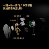 vido/原道 NX8Ti 混合八单元圈铁压电 入耳式有线HiFi耳机