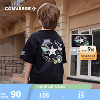 匡威 儿童装男童短袖t恤夏季女童中大童冰丝凉感透气潮流半袖T 正黑色 110 /56