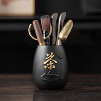 灵沐 黑檀木茶道六君子套装