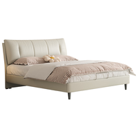  Sleemon/喜临门 黄麻弹簧 双人床+牛皮双人床+黄麻弹簧床垫 云雾米 1.8x2米