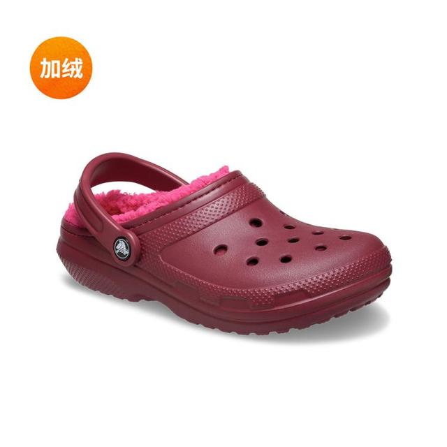 crocs 经典暖棉洞洞鞋休闲鞋轻便女软底拖鞋