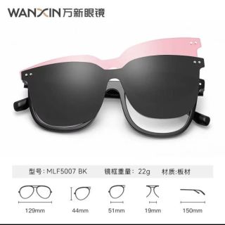 今日必买：万新 1.67折射率*2高清极薄不发黄镜片+磁吸三合一框镜架（800度内）