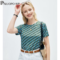 PALUOPO/帕罗 桑蚕丝 女士短袖T恤