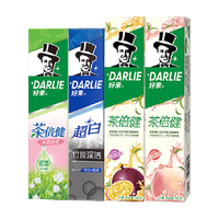 DARLIE 好来 牙膏套装(竹炭深洁140g+白桃160g+百香果160g+茉莉白茶140g)