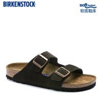BIRKENSTOCK 德国进口牛皮绒面革软底Arizona双扣拖鞋女款窄版