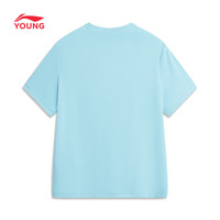 李宁 童装儿童运动短袖男女小大童柔软亲肤舒适圆领T恤160YTSW183-2