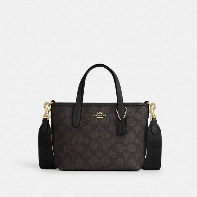 移动端：COACH 美国直邮COACH/蔻驰 City15 老花手提托特包 迷你女款可拆卸CW032