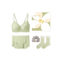 移动端：Ubras 国风金桂 无尺码提花吊带抹胸美背文胸套装 UZ1143011-288609