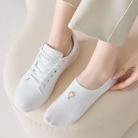 椰子节拍 白色棉袜子短袜船袜 女款