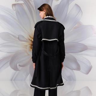  PORTS/宝姿 撞色明线 女士大衣