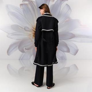  PORTS/宝姿 撞色明线 女士大衣