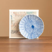 灵沐 单个家用喝茶洒蓝蓝莲花杯垫