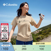 Columbia 户外春夏情侣男女圆领透气旅行野营运动短袖T恤