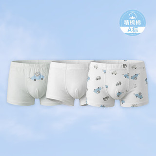  les enphants/丽婴房 抗菌 儿童内裤 100 cm 【100%棉】小熊与车云-平角男童 【档底10A抗菌】 3条
