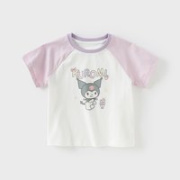 戴维贝拉 库洛米衣服女童短袖T恤儿童纯棉抗菌上衣新款童装女宝宝