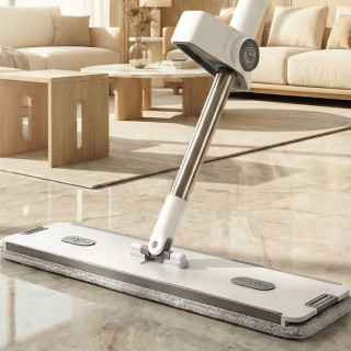 今日必买：京东京造 四驱滚轮平板拖把 45cm 含拖布*4