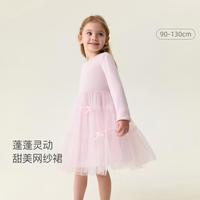 marc & janie 女童甜美蝴蝶结织带网纱裙宝宝儿童春季新款裙子