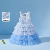 迪士尼 儿童中大童连衣裙春秋季款童装网纱裙子洋气