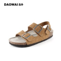 岛外 夏季一字带软木凉鞋