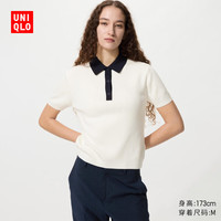 优衣库 棉莫代尔混纺 女士针织衫 01 乳白色 M