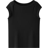  Semir/森马 凉感 女士短袖T恤 【优雅一字领】黑色90001