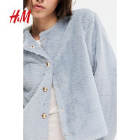  H&M 修身感 女士针织外套 浅灰蓝色 M 165/96