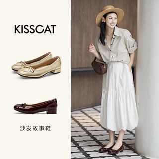  KISSCAT/接吻猫 真皮 女士单鞋