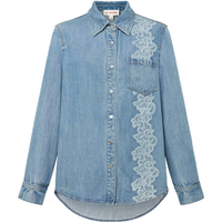  EP YAYING/雅莹 天丝牛仔蕾丝印花 女士衬衫