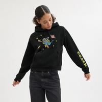 COACH 女款COSMIC COACH REXY印花插肩袖连帽卫衣