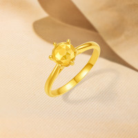 周六福 黄金戒指 车花婚嫁求婚指环 计价 12号-4.69g