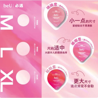 BEU 可以量大小的试套卡 含玻尿酸安全套3只（嘟嘟套+哒哒套+嘀嘀套）