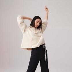 Levi's 李维斯女士宽松时尚休闲袋鼠兜抽绳连帽套头卫衣