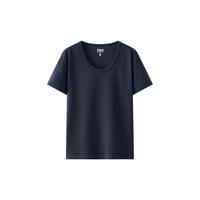  Semir/森马 凉感透气 女士T恤 暮蓝81003-气质U领 XL