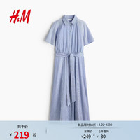 H&M 掐腰腰部系带 女士连衣裙