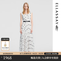 歌力思 2024夏季波点v领设计感浪漫优雅连衣裙女EWD355Y18300 黑点阵圆点（5.25） M