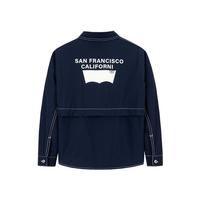 Levi's 童装男童衬衫长袖开襟外套纯色儿童开衫上衣