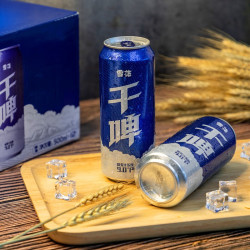 雪花 啤酒 干啤两箱装 500mL 24罐 组合装 送全麦 5 号 1L