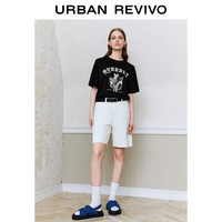  URBAN REVIVO 美式复古猫咪印花 女士T恤