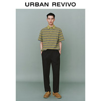 URBAN REVIVO 撞色条纹 男士短袖T恤