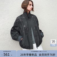 范思蓝恩 26新款轻奢工装钉珠夹克XS码