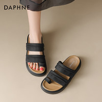 达芙妮 舒适 女士凉拖鞋 黑色 35