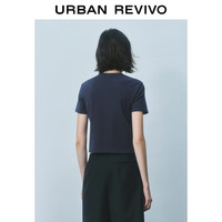  URBAN REVIVO 撞色印花 女士短袖T恤