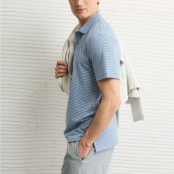 AMERICAN EAGLE AE 男士条纹POLO衫 Club Logo