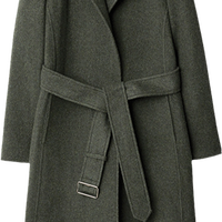 BURBERRY 100%绵羊毛 女式直筒大衣外套