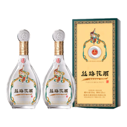 五粮浓香 丝路花雨 52度浓香型白酒 500ml 两瓶 礼盒装