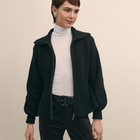 Brooks Brothers 女士针织衫 Merino Wool Blend Peplum Zip Cardigan