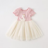 移动端：戴维贝拉 童装女童连衣裙夏装网纱裙儿童天鹅公主裙宝宝蓬蓬裙子